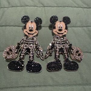 BaubleBar Black and Silver Mickey Earrings